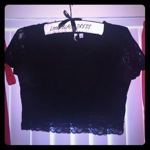 Black Lace Crop Top