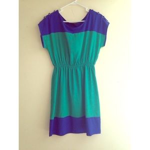 Blue and green dress