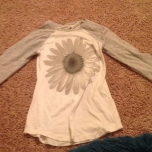 black and white sunflower T-shirt