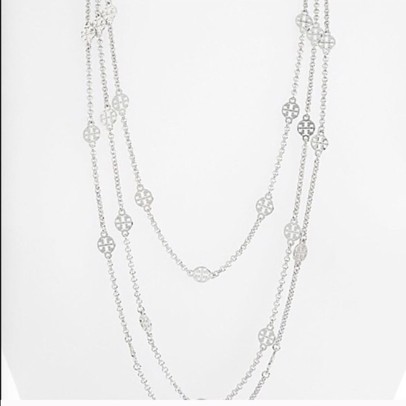 Tory Burch Jewelry Tory Burch Multistrand Logo Necklace Silver Tone Poshmark