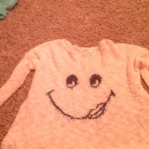Smiley face Pink light weight sweater