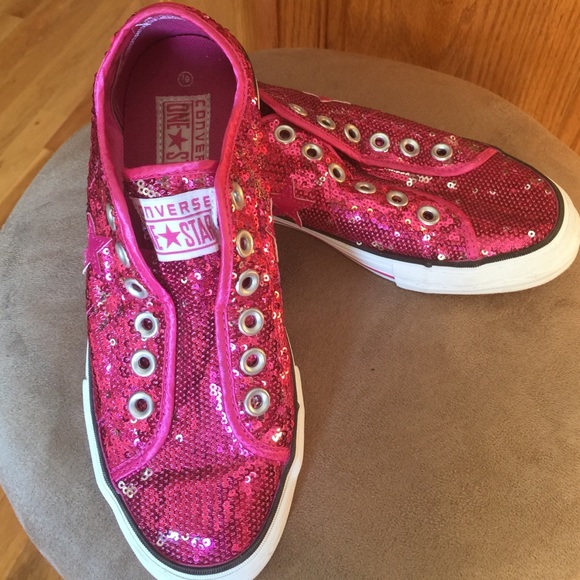 pink sequin converse womens