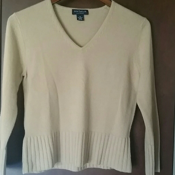 Ann Taylor cashmere sweater with bracelet sleeves