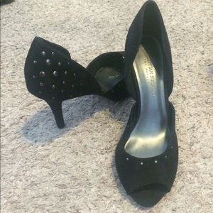 Open toe studded heels