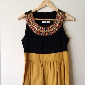 Cato Dress with Embroidered Neckline