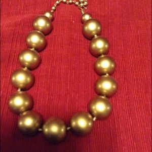 Gold large bead necklace