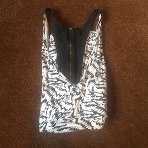 Black+ white patterned tank top - urban outfitters