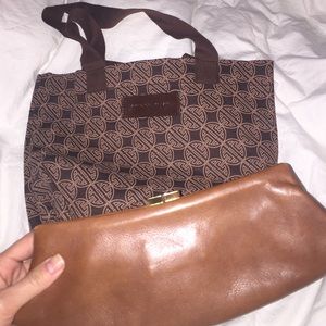 Brown Genuine Leather Clutch👛