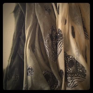 Lot of three edgy scarves!!