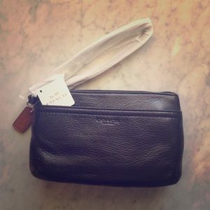 BRAND NEW Black Coach Wristlet