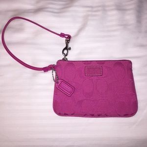 Authentic hot pink coach wristlet