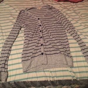 Forever 21 grey and black striped cardigan
