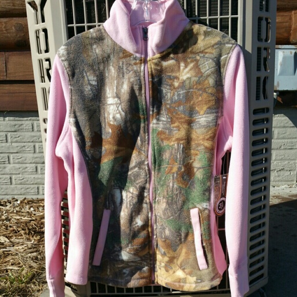 Realtree Pink Camo Zip Sweater/Jacket  NEW