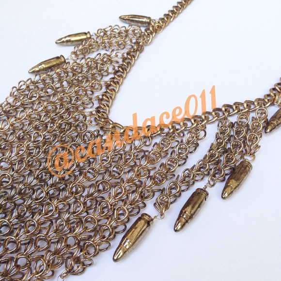 Antique Gold Bullet Necklace/Earring Set - Picture 2 of 4