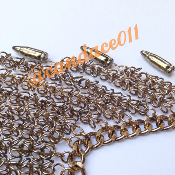 Antique Gold Bullet Necklace/Earring Set - Picture 3 of 4