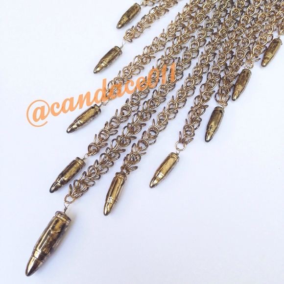 Antique Gold Bullet Necklace/Earring Set - Picture 4 of 4