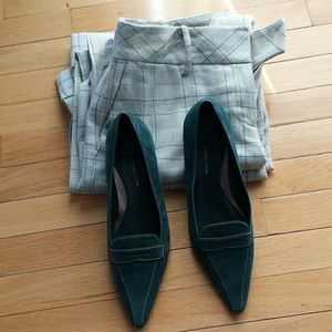 Teal Suede Flats