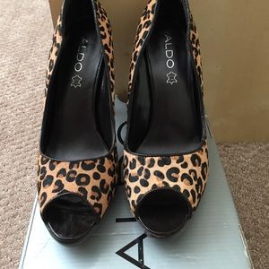 Aldo leopard heels "aylissia" size 8