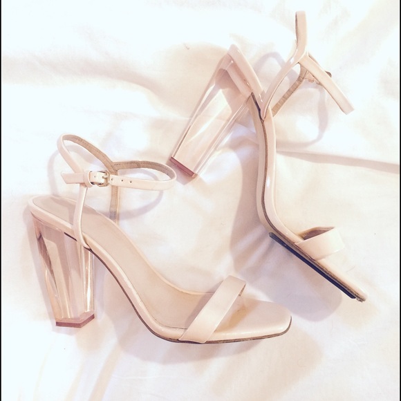 Zara Shoes - Zara Nude Heel Sandal with clear heel