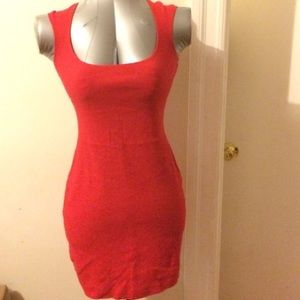 Sexy red dress with open back