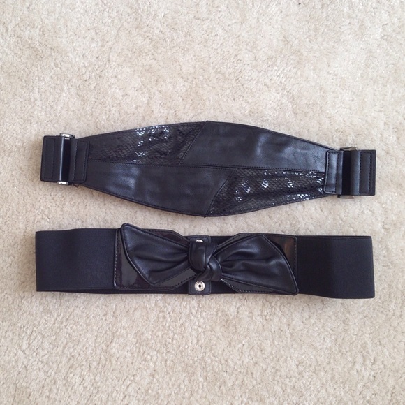 Two black fashion belts