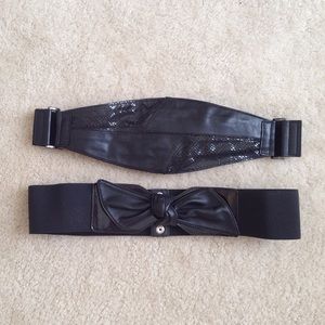 Two black fashion belts