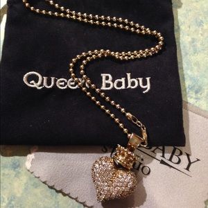 King Baby Studios large crowned heart  necklace