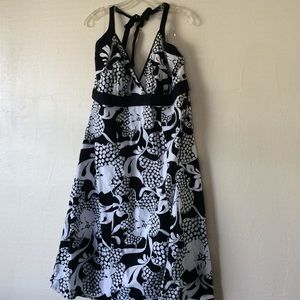 Black &white halter dress
