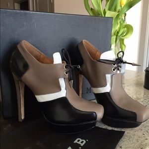 L.A.M.B Doroata Grey & Black Heels