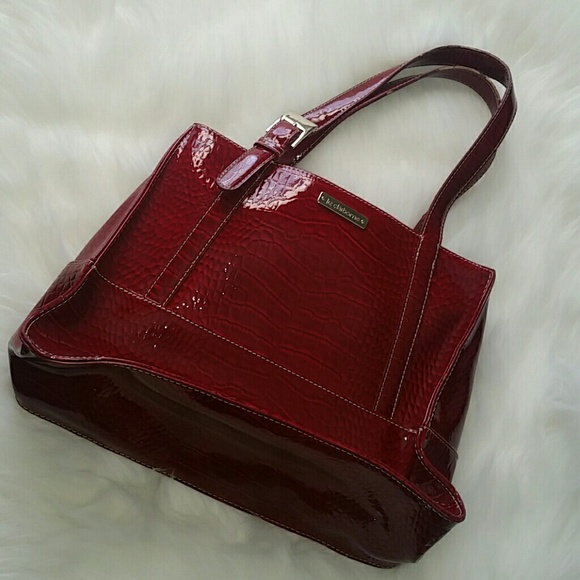 Red Patton Leather Liz Claiborne Purse