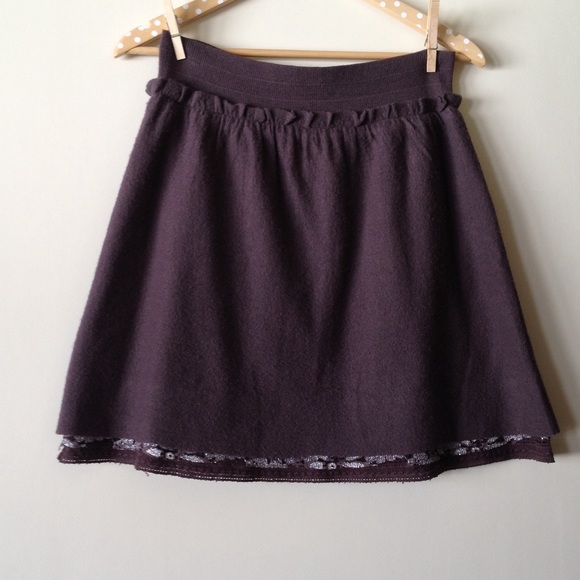Anthropologie Lace Detail Sweater Skirt