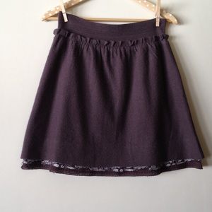 Anthropologie Lace Detail Sweater Skirt