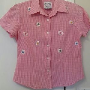 Cotton Pink Summer Flower Top S