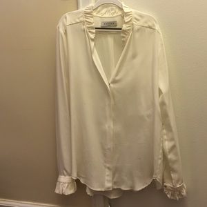 Sandro white silk blouse