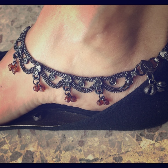 Beautiful glass beaded ankle.