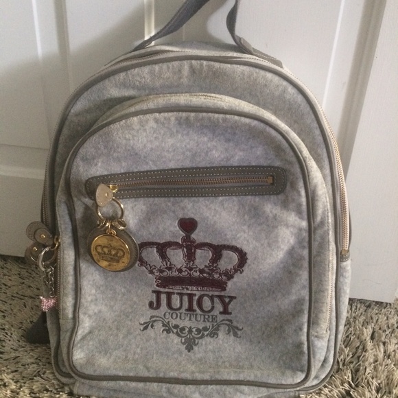 Juicy couture gray velour backpack