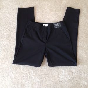 Tall black ankle dress pants with gold detail