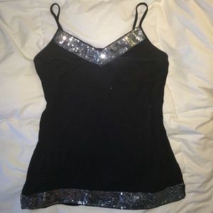 ◽️Crushed tank Top with Square Sequins◽️