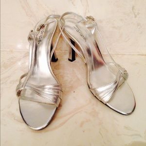 Silver strapped heels