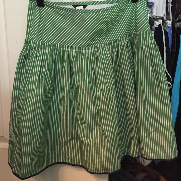 Green striped j. Crew skirt