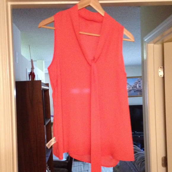 SOLD Silky sheer coral top