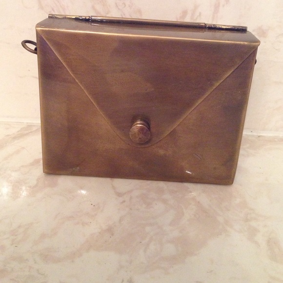 Jewel Mint metal clutch