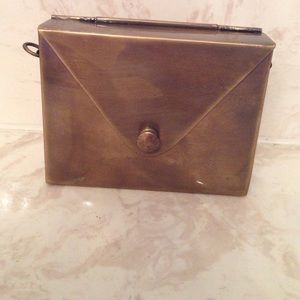 Jewel Mint metal clutch