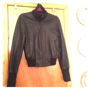 Vintage 80s GAP black leather jacket