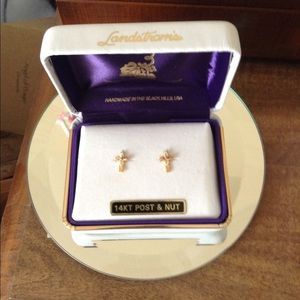 14KT gold cross earrings