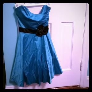 Turquoise Short strapless Dress