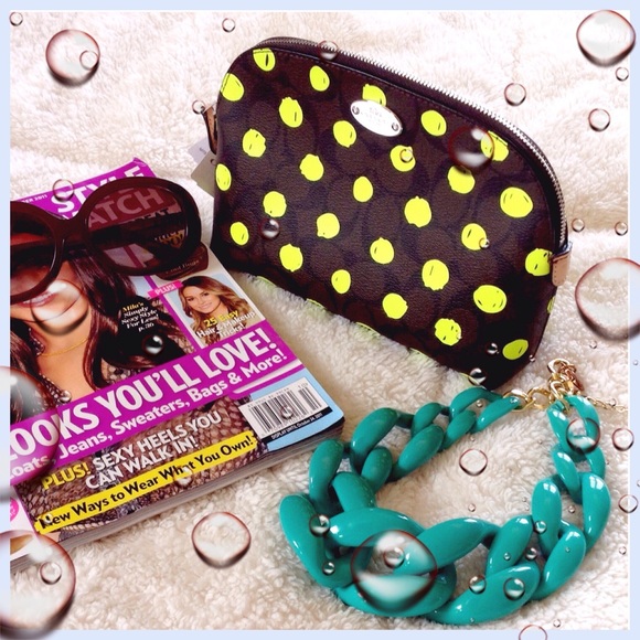 Coach Clutches & Wallets - 💯Authentic Coach Dot Print Cosmetic Case💕