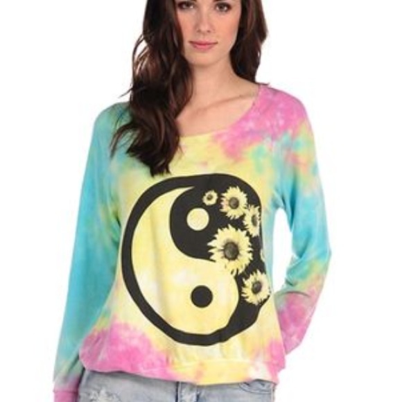 vintage havana Sweaters - Vintage Havana tie dye ying yang pullover
