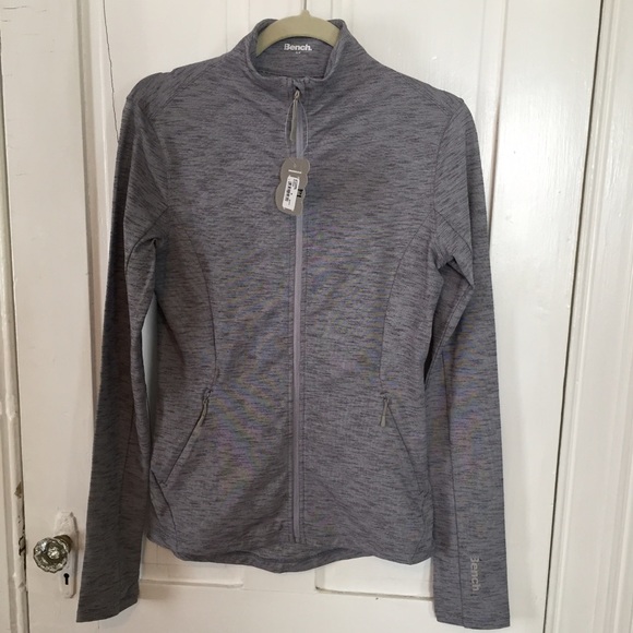 Bench.  Jackets & Blazers - Bench grey nylon/spandex jacket zip-up