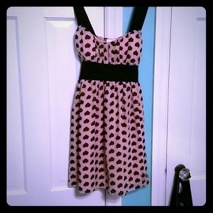 Pink Dress W/ Black hearts